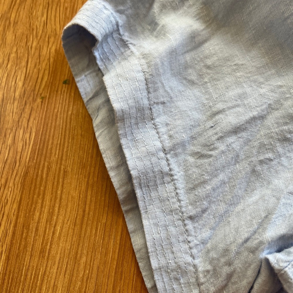 Lands End Womens 3X 24W-26W Light Blue‎ Linen Short Sleeve Button Down Shirt - Picture 15 of 16